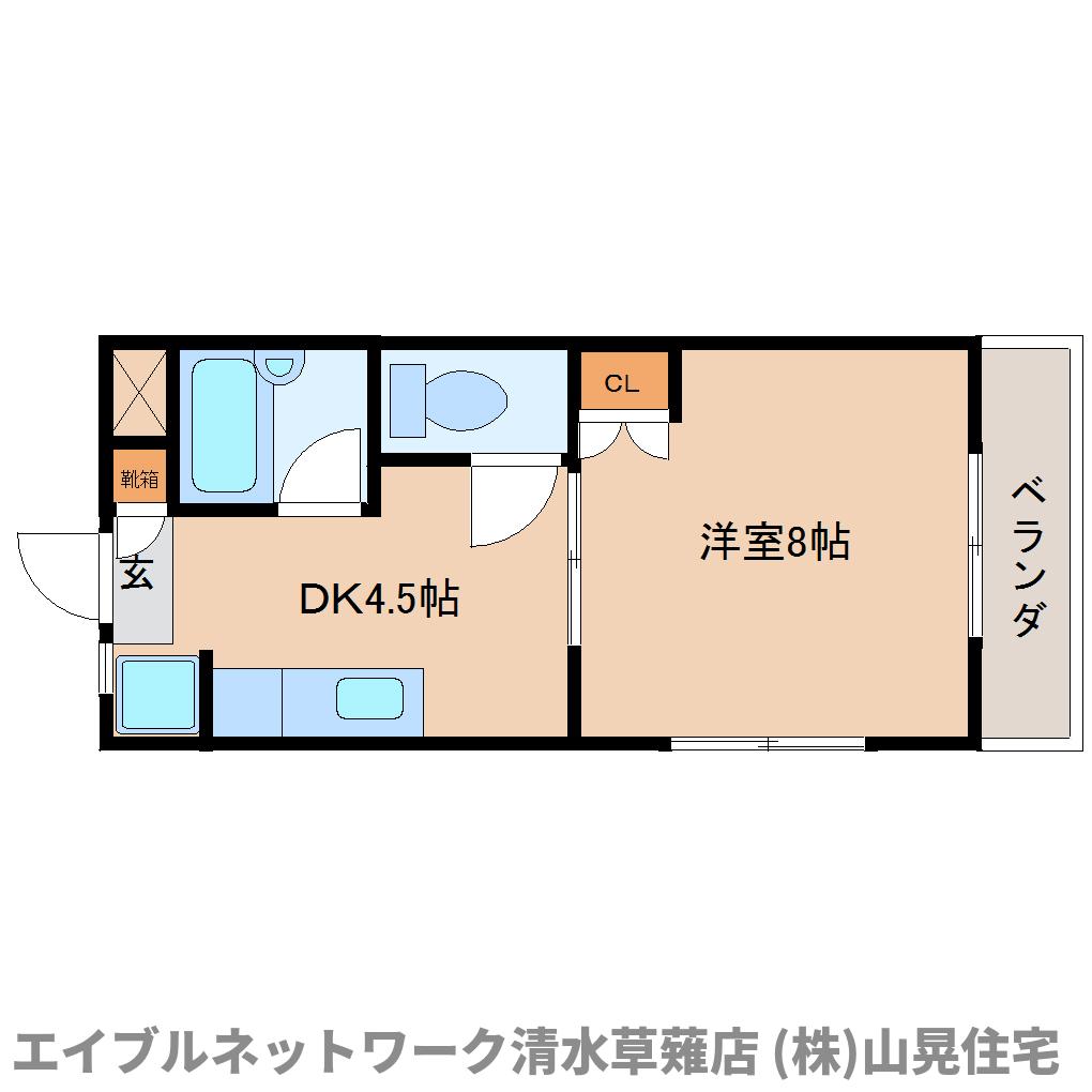 静岡市清水区草薙のマンションの間取り