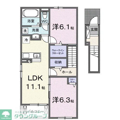 加須市騎西のアパートの間取り