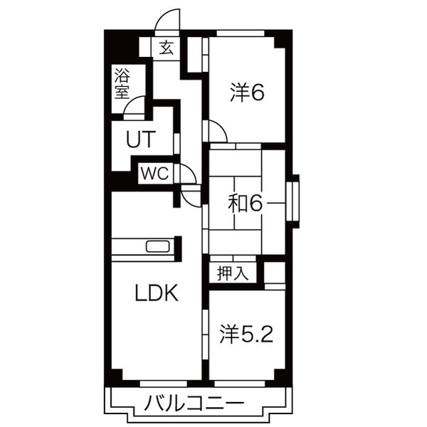 名古屋市南区赤坪町のマンションの間取り