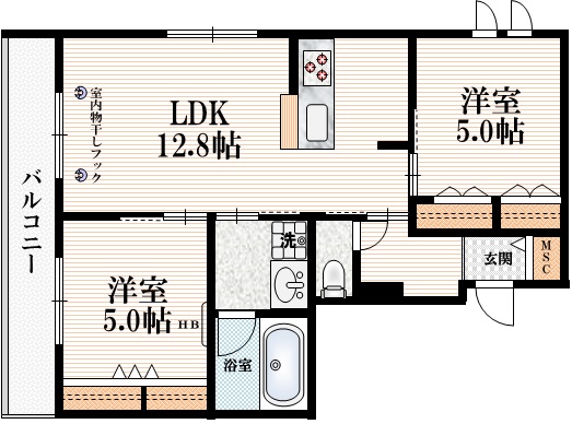 （仮称）五本木２丁目メゾンの間取り