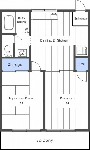 東松山市新宿町のアパートの間取り