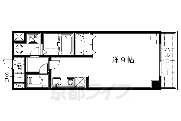 京都市伏見区深草飯食町のマンションの間取り