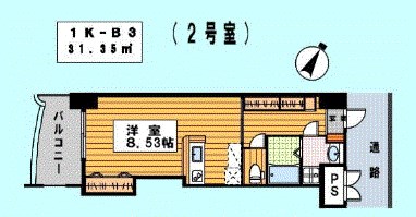 福岡市博多区中洲のマンションの間取り