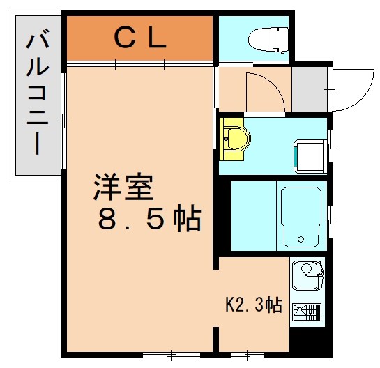 北九州市小倉北区清水のマンションの間取り