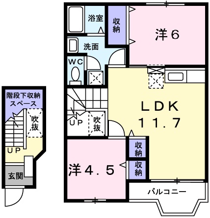 赤穂市さつき町のアパートの間取り