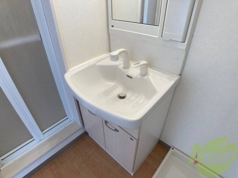 洗面設備　シャンプードレッサー。身支度はここでばっちりですね。