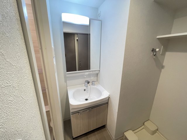 洗面設備　スペースが確保できる洗面所です