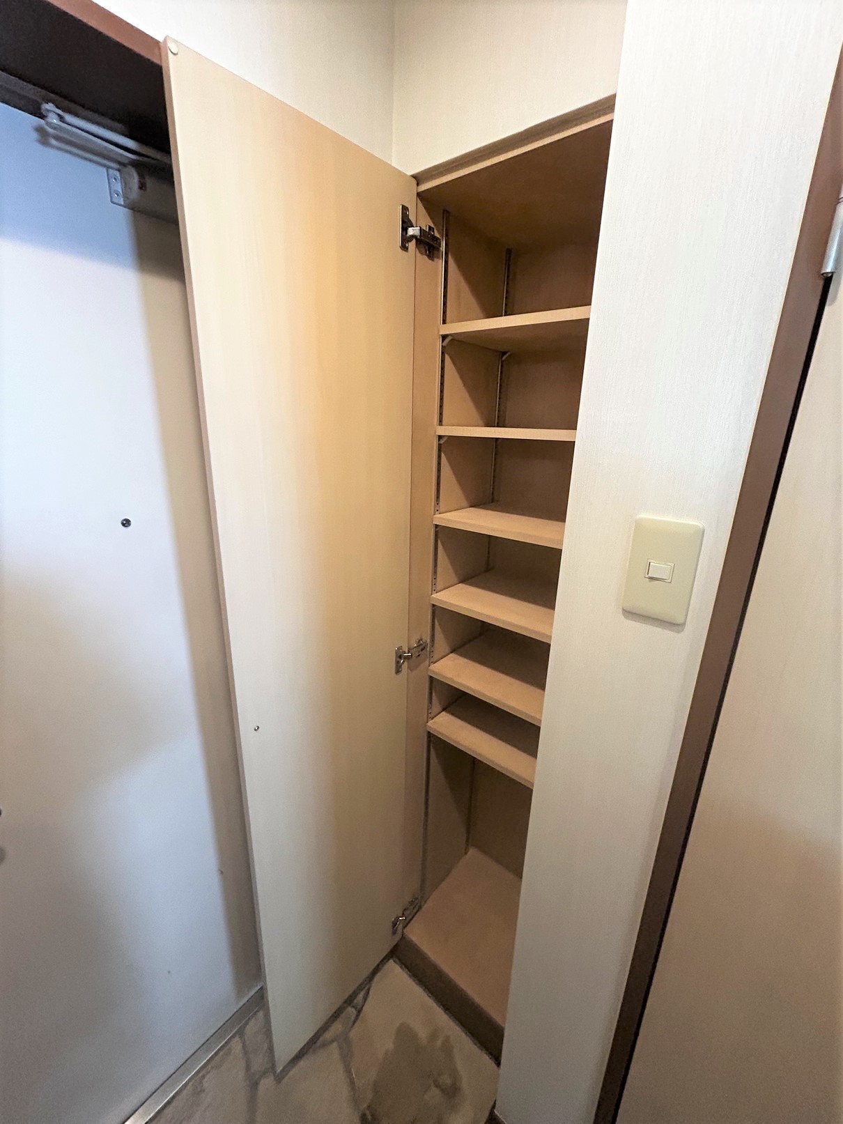 玄関　クリーニング前の写真です。