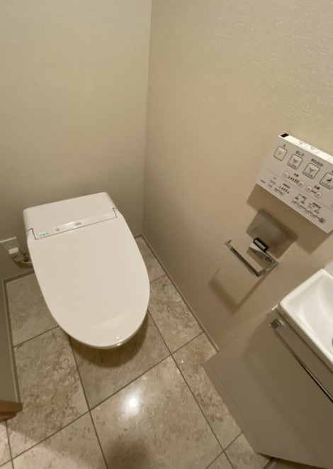 トイレ　落ち着いた色調のトイレです