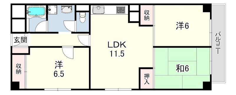 芦屋精道スカイハイツの間取り写真