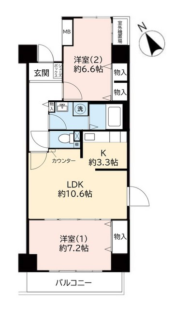 URフレール新開地3丁目の間取り写真
