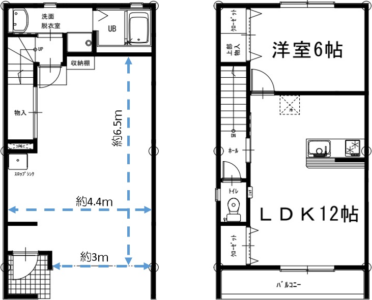 東岩田ガレージハウス A棟の間取り写真
