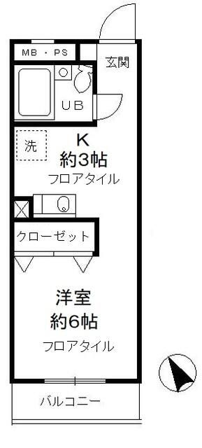ＪＲ青梅線 昭島駅 徒歩8分 4階建 築35年の間取り写真