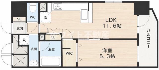 地下鉄谷町線 谷町九丁目駅 徒歩1分 15階建 築5年の間取り写真