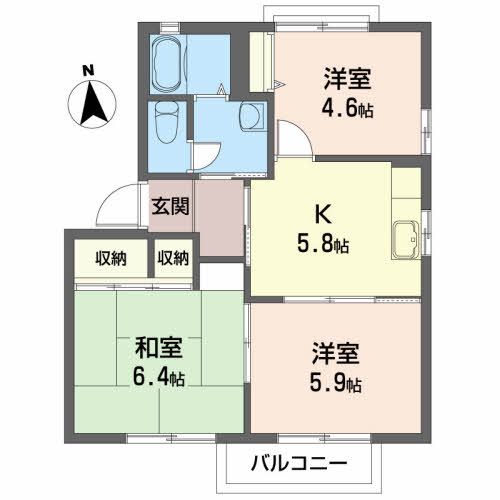 ソレアード Dの間取り写真