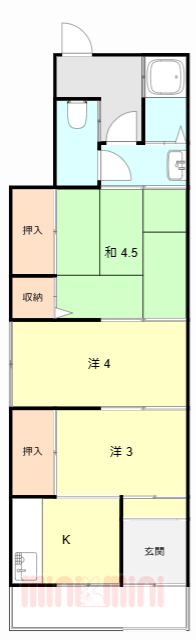 大庄西町1丁目貸家の間取り写真