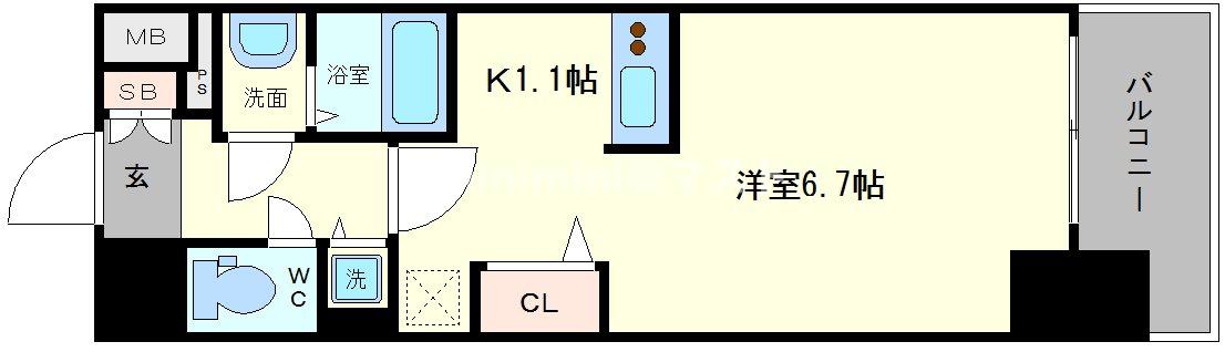 プレサンスタワー難波ＷＥＳＴの間取り