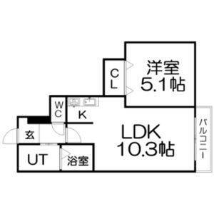 札幌市白石区東札幌二条のマンションの間取り