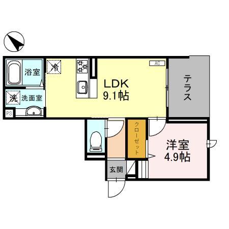 【Ｄ－ＲＥＳＩＤＥＮＣＥ東田町の間取り】