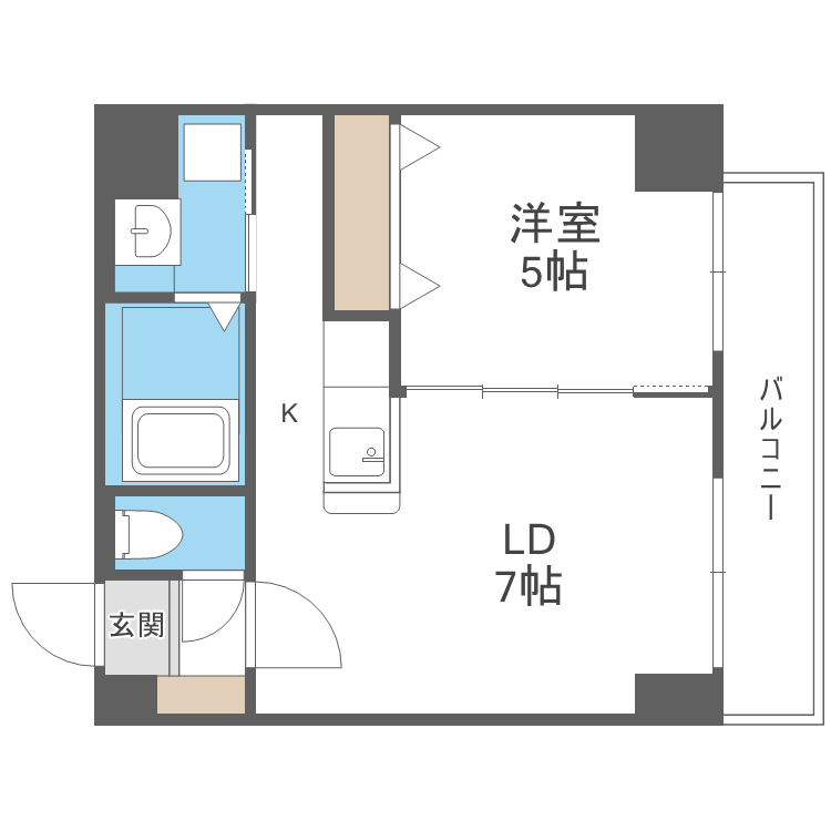 【札幌市北区北二十三条西のマンションの間取り】