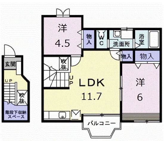 沼津市大岡のアパートの間取り