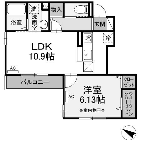 群馬県高崎市下小鳥町（アパート）の賃貸物件の間取り