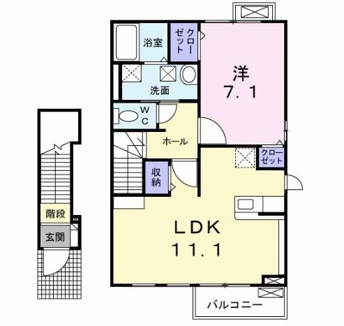 北九州市小倉南区津田南町のアパートの間取り