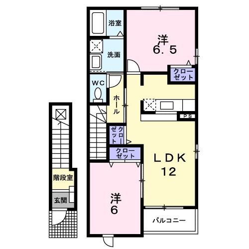 三原市田野浦のアパートの間取り