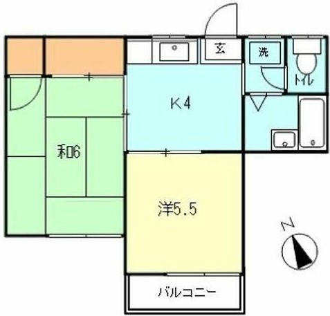 川崎市宮前区犬蔵のアパートの間取り