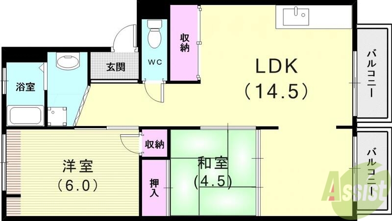 グリーンハイツ白川の間取り