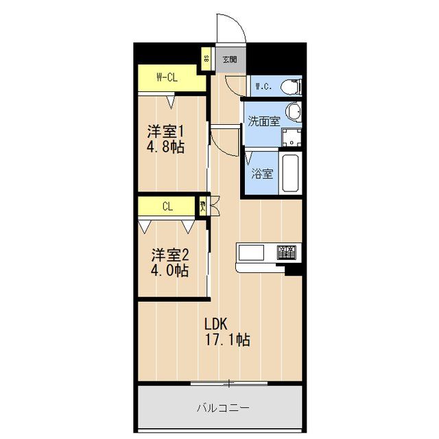 福岡市城南区友丘のマンションの間取り