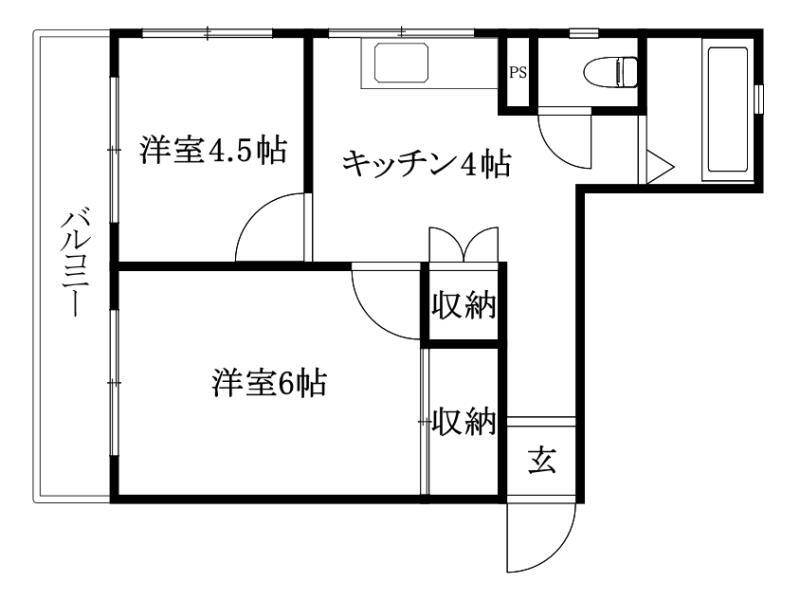 松山市祝谷町のマンションの間取り