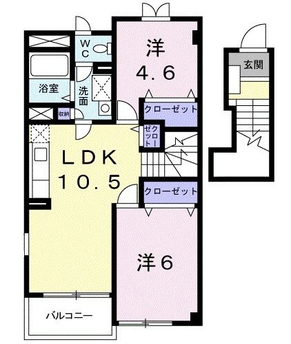 足利市大沼田町のアパートの間取り