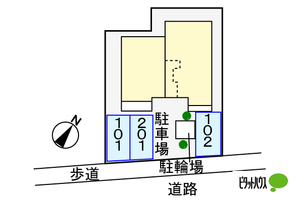 【名古屋市南区鳴尾のアパートの駐車場】