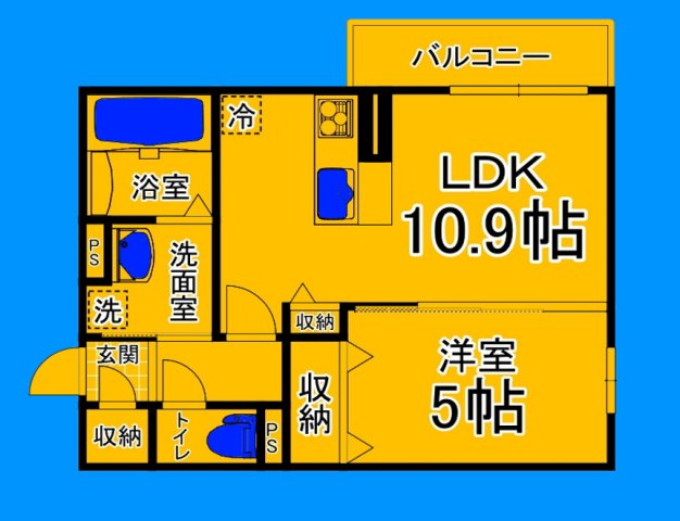 【堺市堺区寺地町東のアパートの間取り】