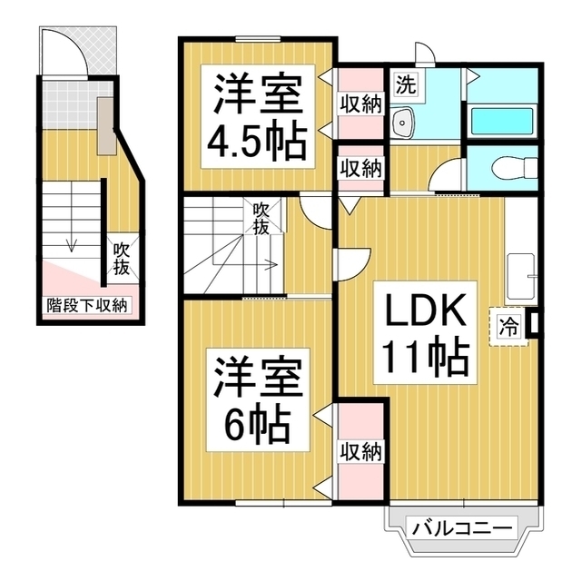 長野市大字三才のアパートの間取り