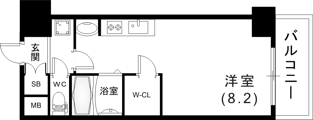 アスヴェル神戸元町海岸通の間取り