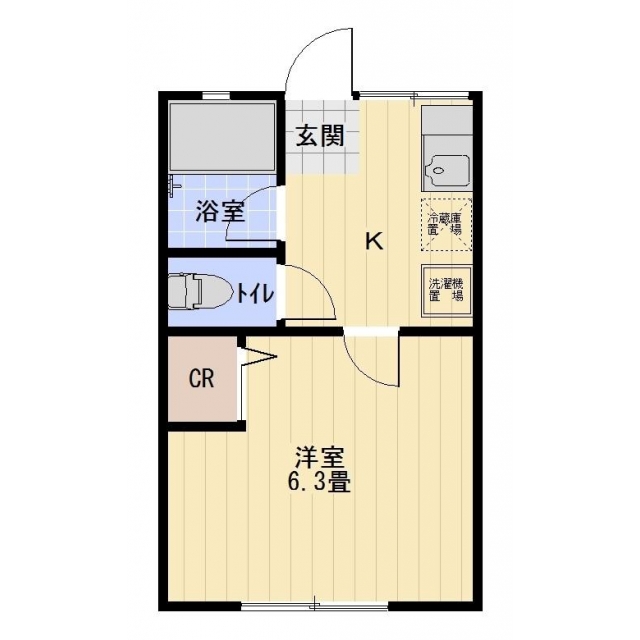 シテイハイム　ホソカワＡの間取り