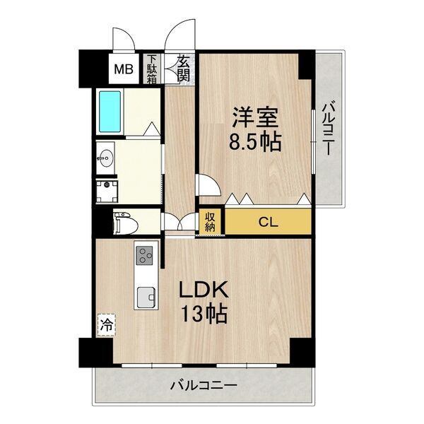 【名古屋市中区金山のマンションの間取り】