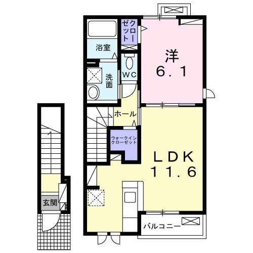 佐賀市高木瀬町大字長瀬のアパートの間取り