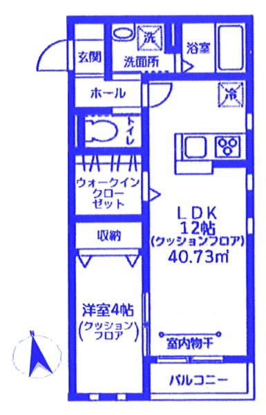 川崎市川崎区京町のアパートの間取り