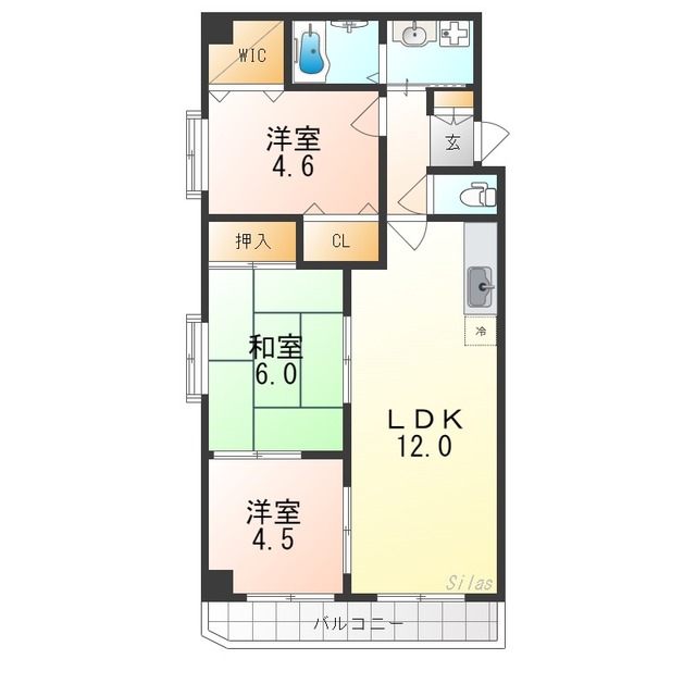 堺市堺区向陵中町のマンションの間取り