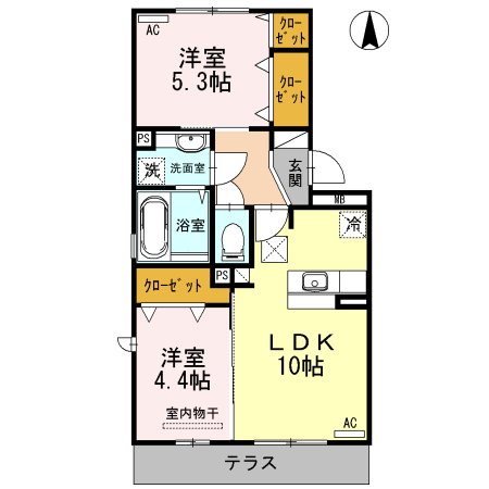 上益城郡益城町大字広崎のアパートの間取り