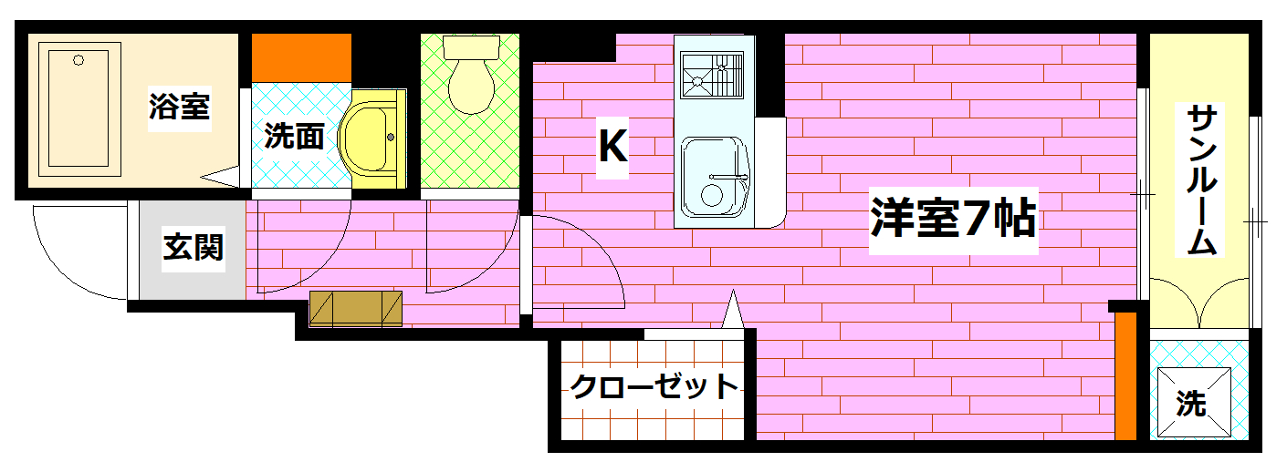 安芸郡府中町鶴江のアパートの間取り