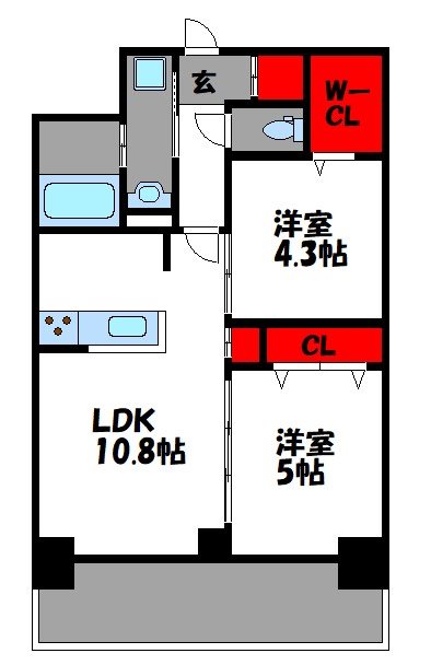 S-RESIDENCE名島の間取り