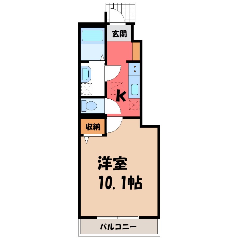 足利市西新井町のアパートの間取り