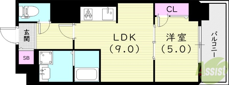 フレンシア西宮北口の間取り