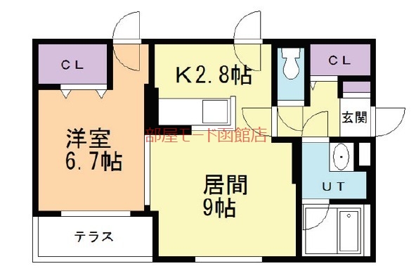 シュクル七重浜の間取り