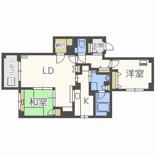 【伏見サンタウン５号館の間取り】