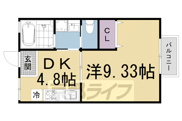 京都市伏見区醍醐御霊ケ下町のマンションの間取り